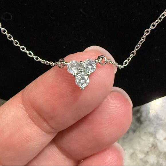 NEW Crystal Bloom Necklace Sterling Silver - Picture 4 of 12